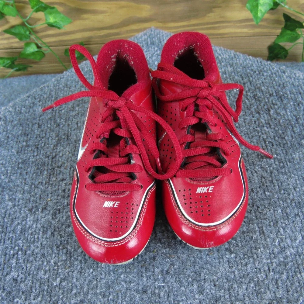 Nike Boys Sneaker Baseball‎ Sz T 11 Medium Red Synthetic Lace Up